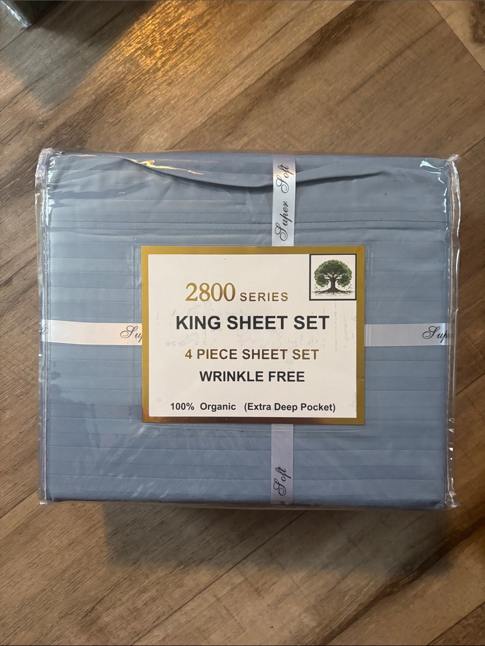 King Sheet Set in Light Blue - Wrinkle Free 4-Piece